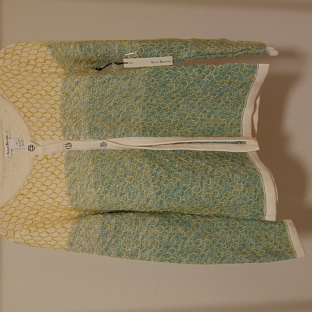 Susan Bristol (90% cotton, 10% rayon) sweater, size M.